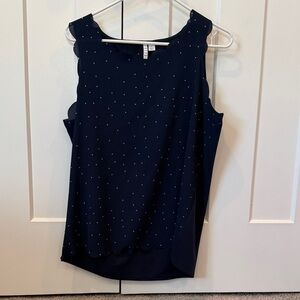 Women's Navy Sleeveless Top